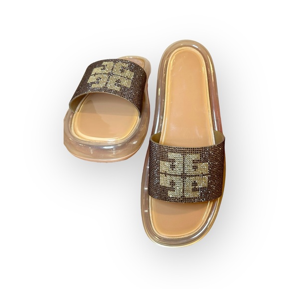Tory Burch Crystal Bubble Jelly Slide Sandal in Clay/ Peanut Size 11 - Picture 4 of 8